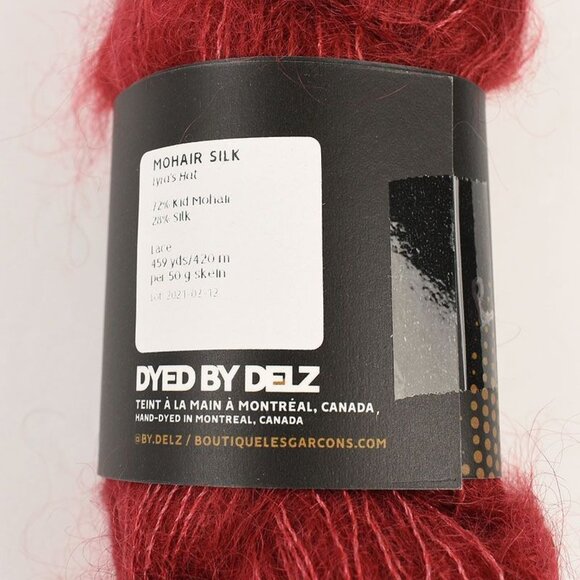 Dyed By Delz Yarn Hand-Dyed Mohair Silk Lace Weight 459 Yds/50g Color Lyra's Hat - Picture 3 of 3